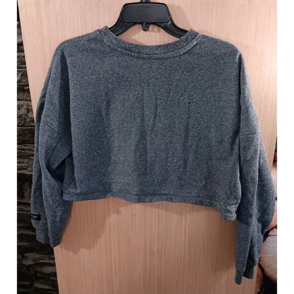 Calvin Klein Sz S Crop Sweatshirt Crewneck Gray Long Sleeve Performance Logo - Picture 5 of 5
